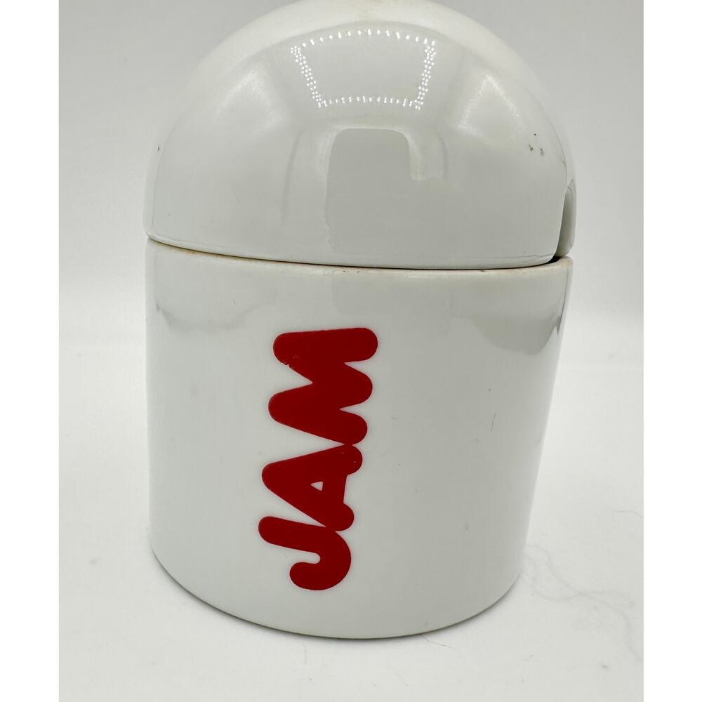 Vintage Ceramic JAM Jar ,Retro Kitchen Canister,Dome Lid, 1970s–80s